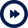 reliance cyber fast forward icon in an navy circle