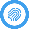 reliance cyber identity icon in an blue circle
