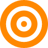 reliance cyber target icon in an orange circle