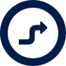 reliance cyber route icon in an navy circle