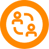 people icon in orange with a ring around it