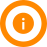 info icon in orange with a ring around it