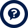 reliance cyber question icon in an navy circle