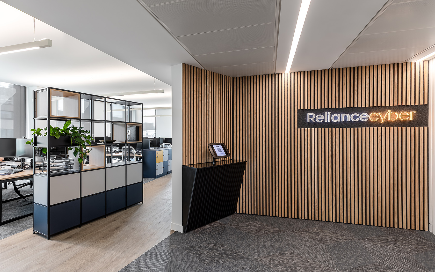 The reliance cyber office entrance hall