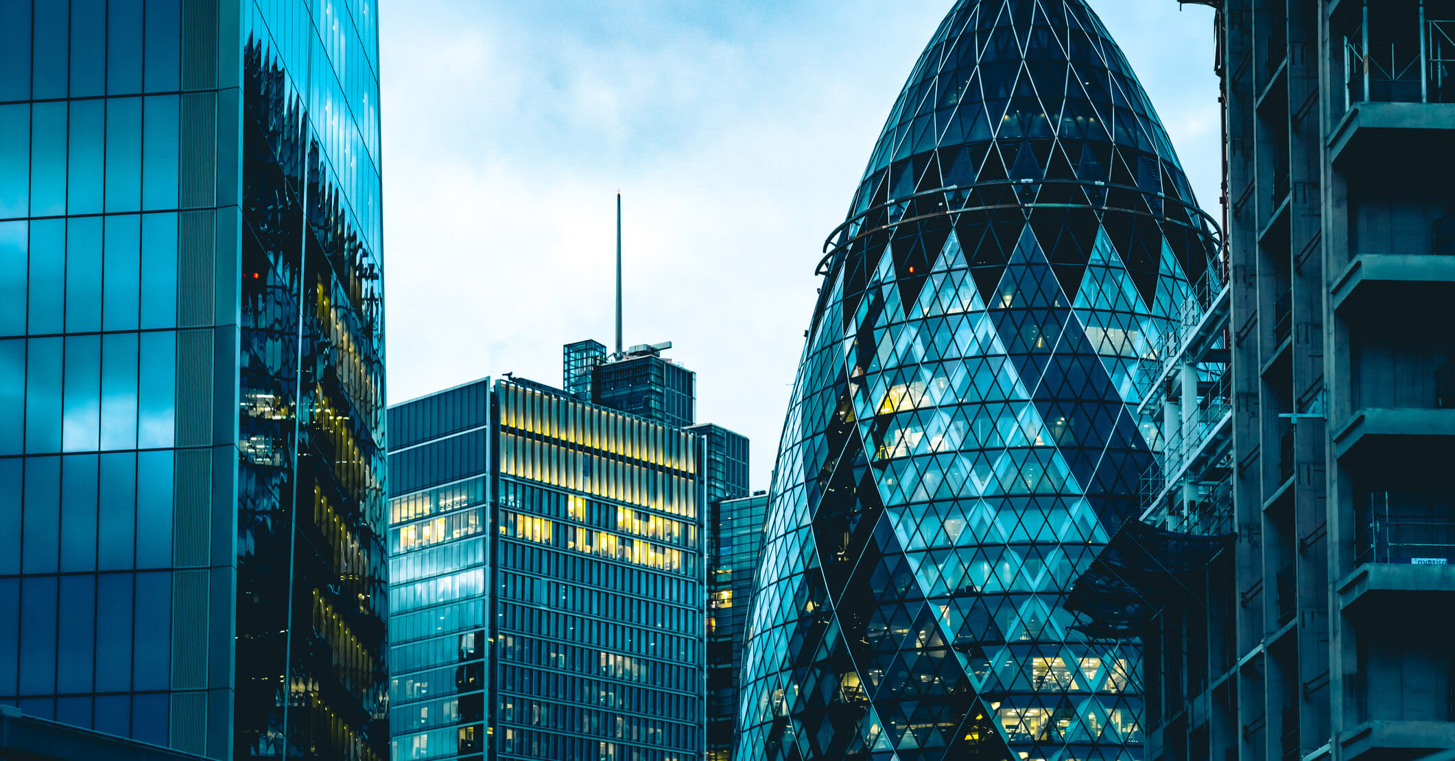 London skyline at dusk Reliance cyber Ai security