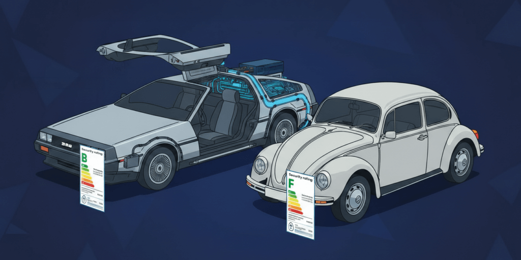 two cars with two different cyber security ratings