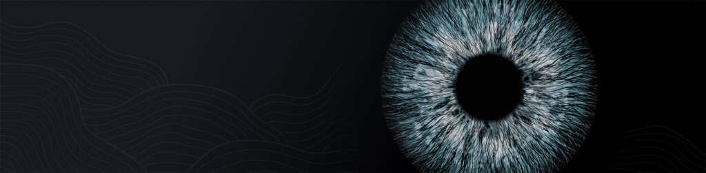 illustration of an human eye on black background