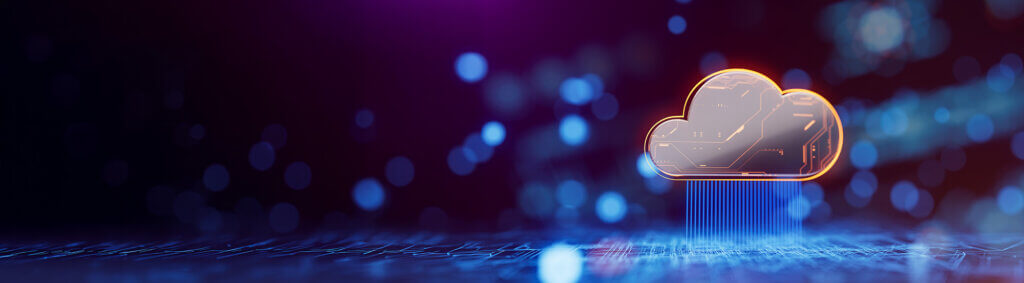 A cloud with an abstract network background