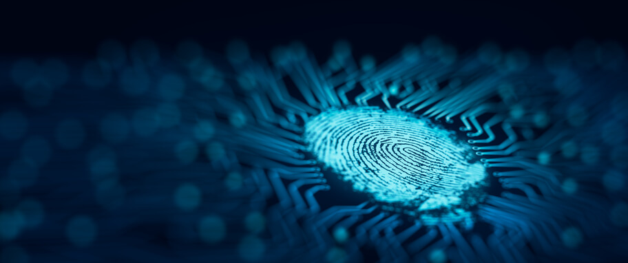 3D render Future security technology.