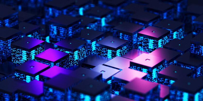 Data Blocks concept. 3D render